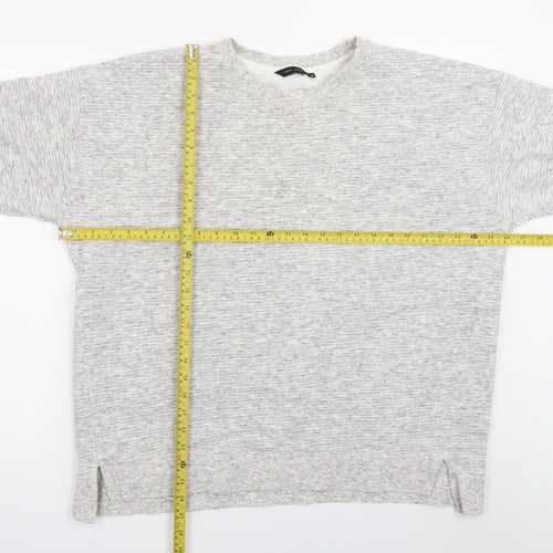 New Look Women Grey Long Sleeve Crew Neck Pullover Sweatshirt Size 18