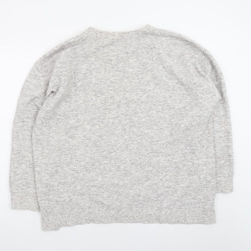 New Look Women Grey Long Sleeve Crew Neck Pullover Sweatshirt Size 18