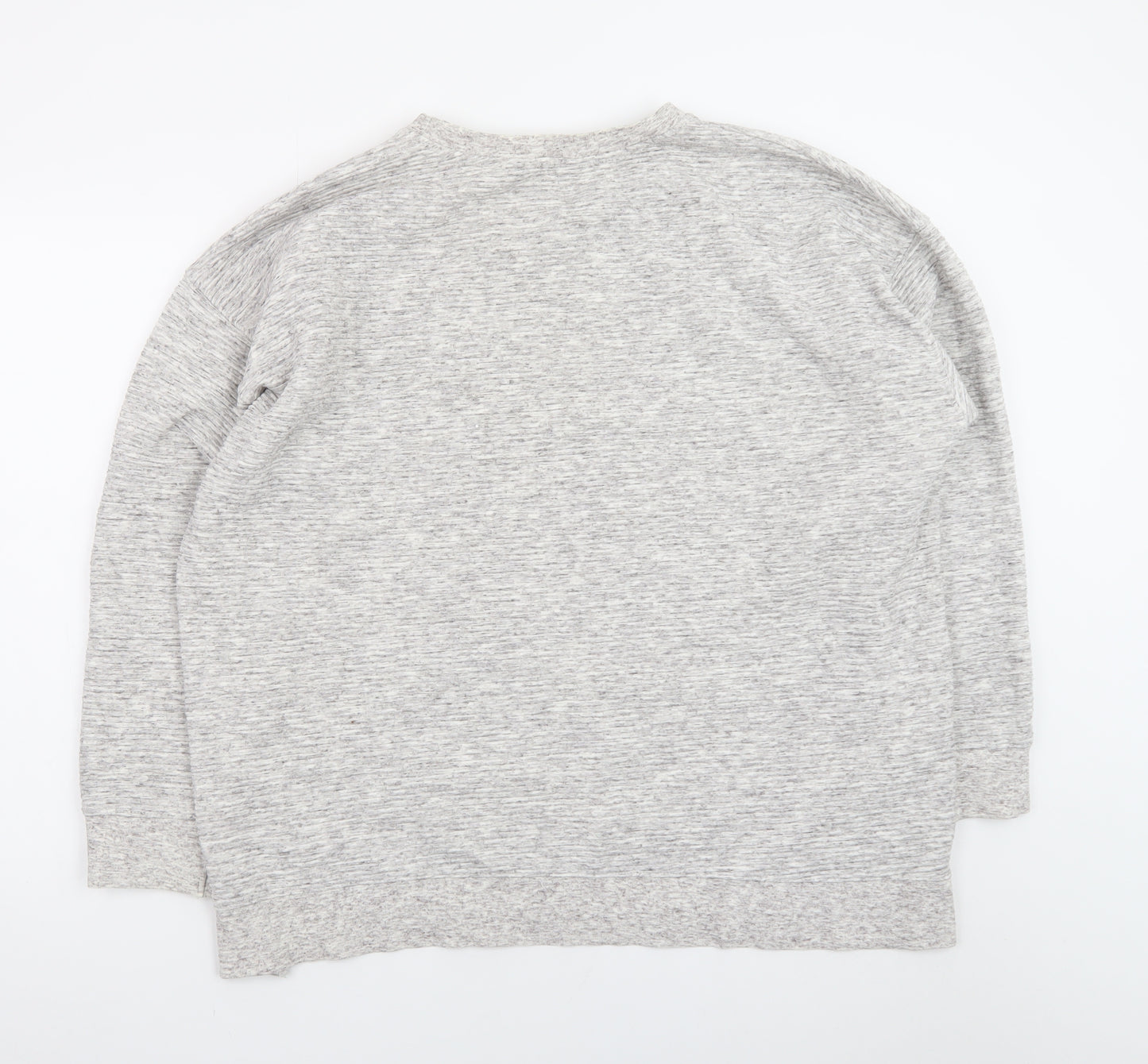 New Look Women Grey Long Sleeve Crew Neck Pullover Sweatshirt Size 18