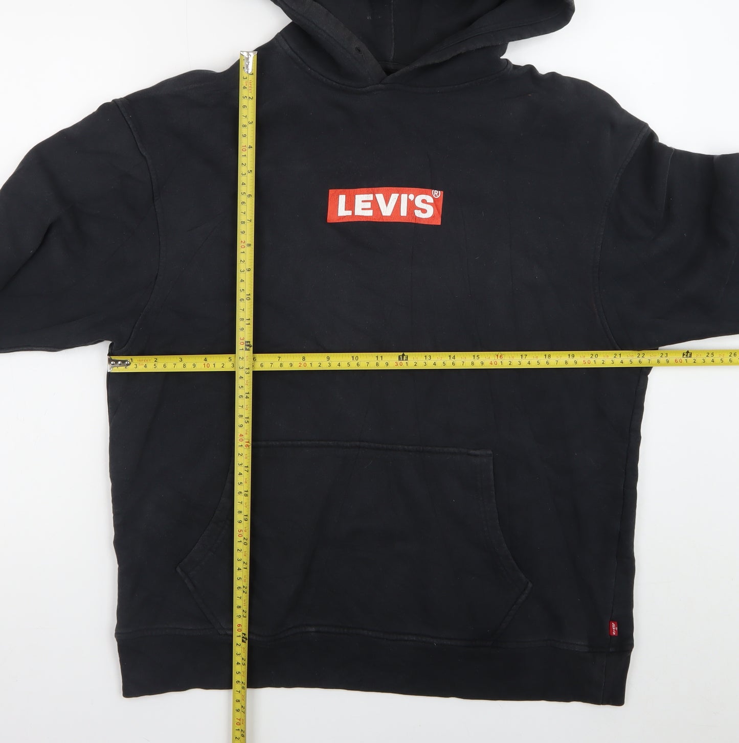 Levi's Men's Black Pullover Hoodie M Logo Cotton Sweatshirt