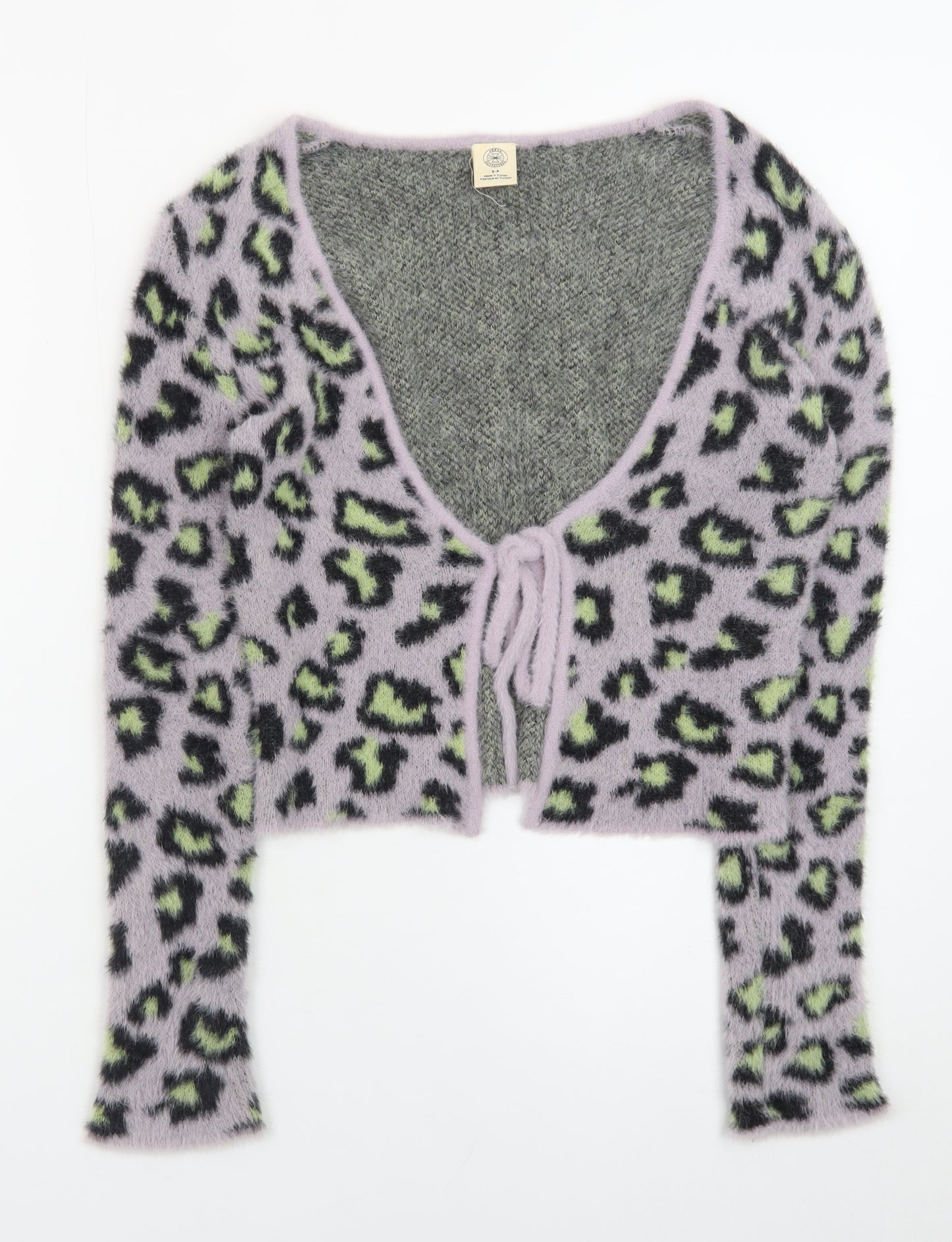 Urban Outfitters Women’s Multicoloured Leopard Knit Cardigan S