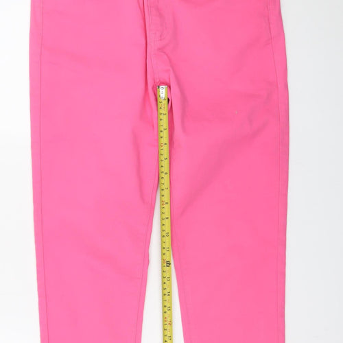 Paco Boutique Womens Pink Cropped Slim Jeans Size 14