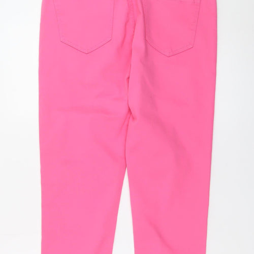 Paco Boutique Womens Pink Cropped Slim Jeans Size 14