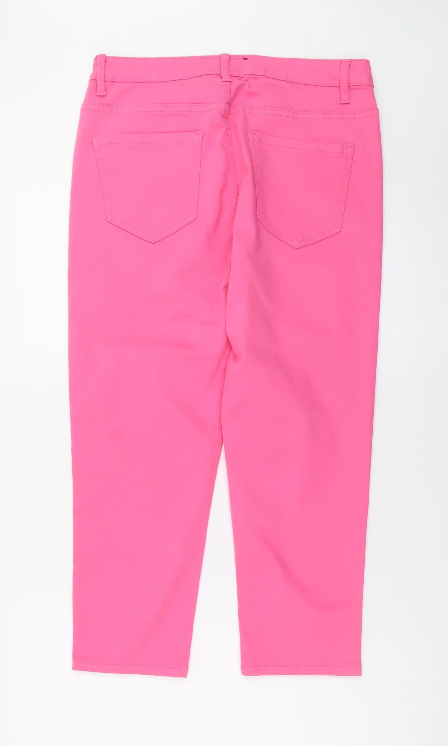 Paco Boutique Womens Pink Cropped Slim Jeans Size 14