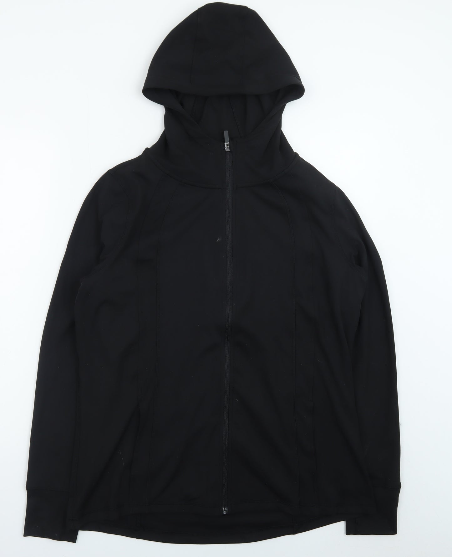Souluxe Women’s Black Full Zip Hoodie L Sports Stretch Activewear