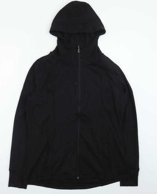 Souluxe Women’s Black Full Zip Hoodie L Sports Stretch Activewear