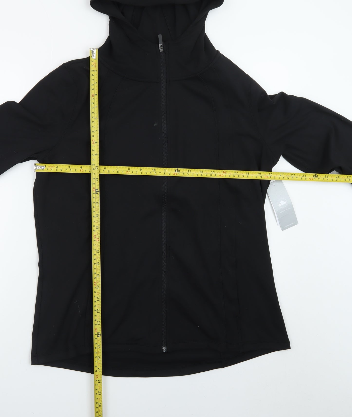 Souluxe Women’s Black Full Zip Hoodie L Sports Stretch Activewear