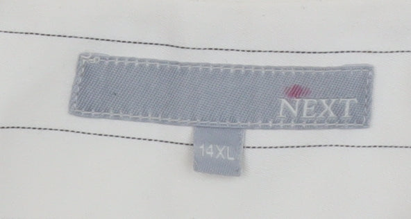 Next Women’s Ivory Pinstripe Wide-Leg Trousers Size 14 Regular