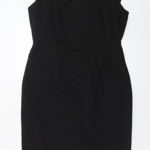 Next Women Black Size 10 Sheath Knee Length Work Dress