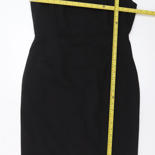 Next Women Black Size 10 Sheath Knee Length Work Dress