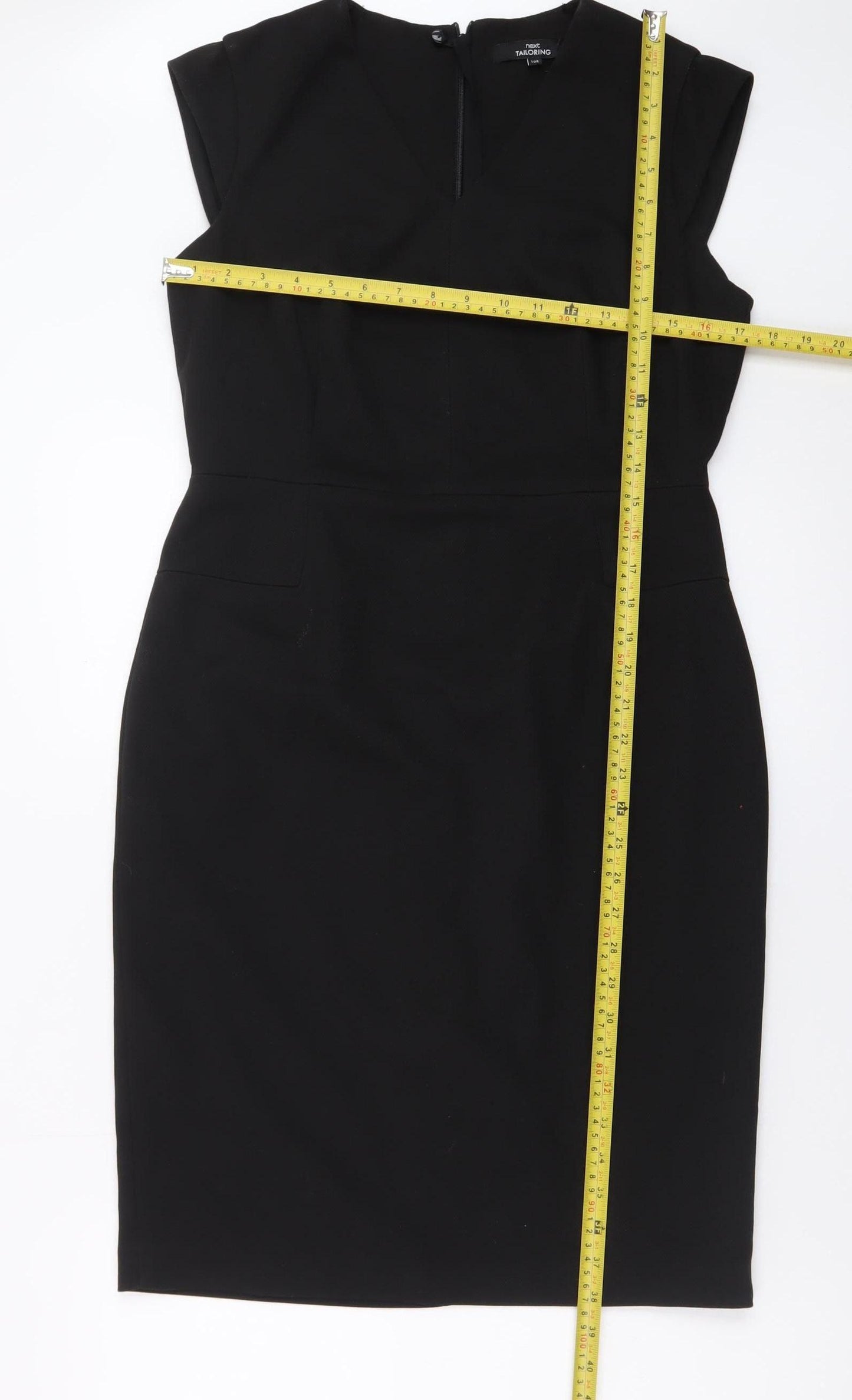 Next Women Black Size 10 Sheath Knee Length Work Dress