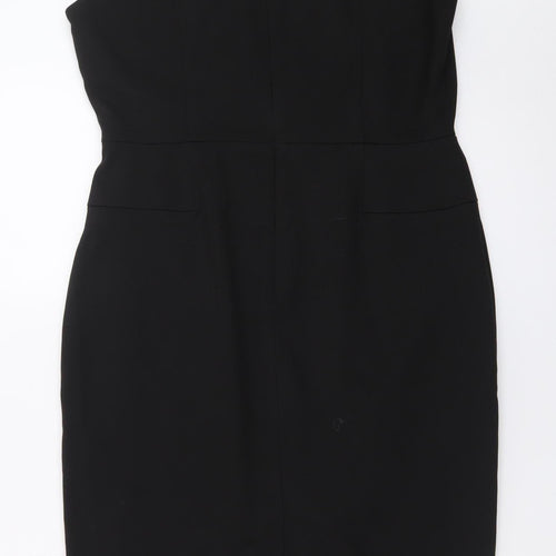 Next Women Black Size 10 Sheath Knee Length Work Dress