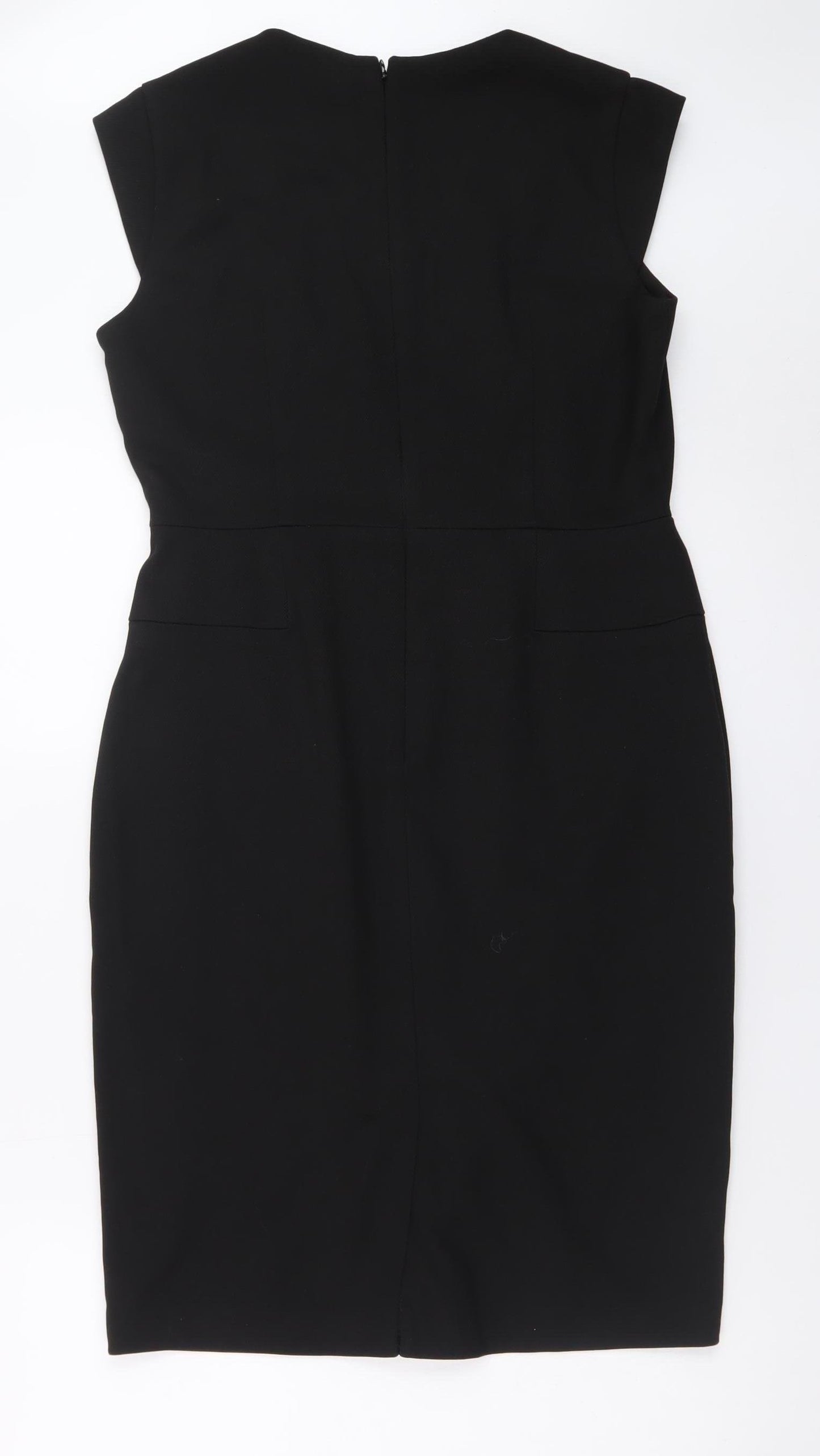 Next Women Black Size 10 Sheath Knee Length Work Dress