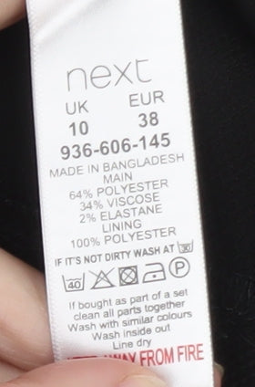 Next Women Black Size 10 Sheath Knee Length Work Dress