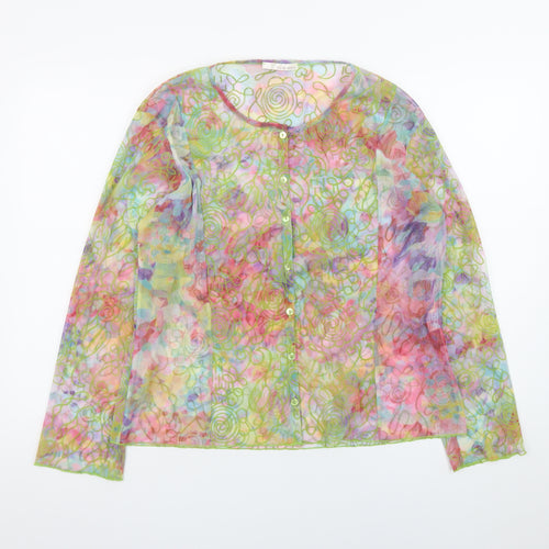 Evalinka Womens Multicoloured Sheer Chiffon Blouse Size 14