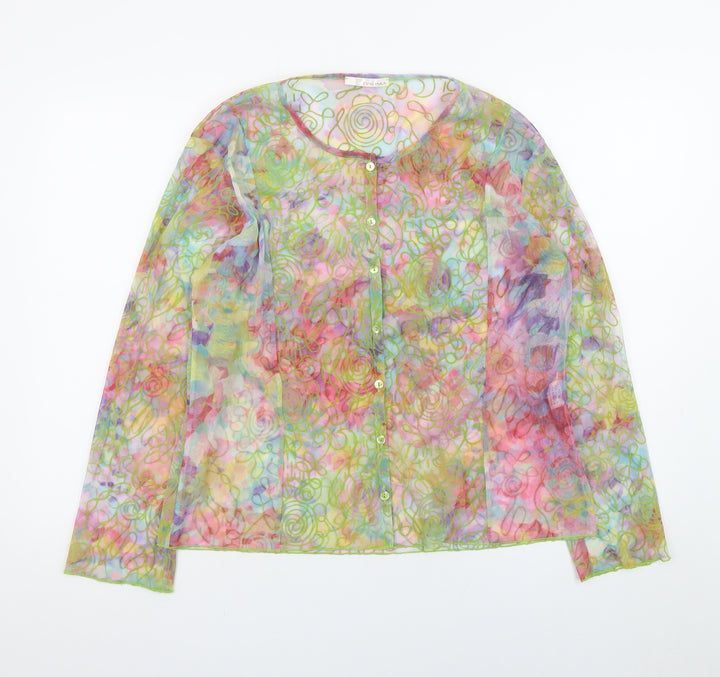 Evalinka Womens Multicoloured Sheer Chiffon Blouse Size 14