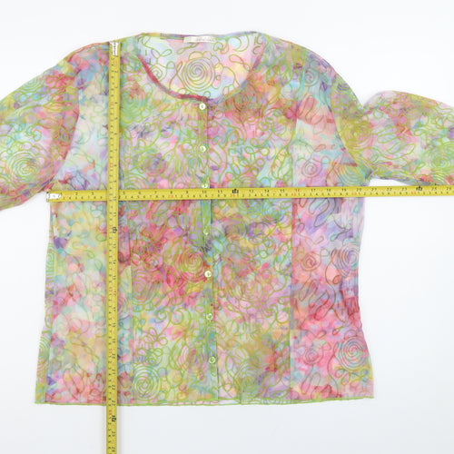 Evalinka Womens Multicoloured Sheer Chiffon Blouse Size 14