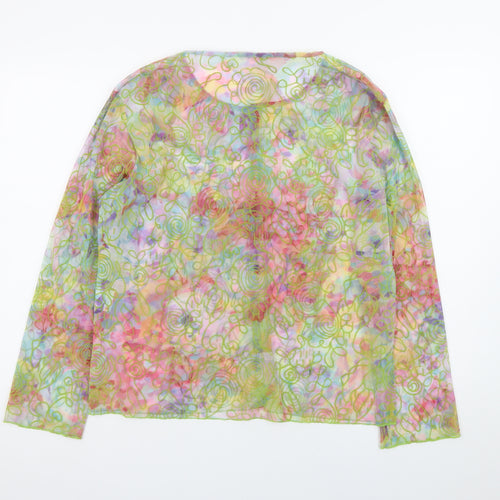Evalinka Womens Multicoloured Sheer Chiffon Blouse Size 14