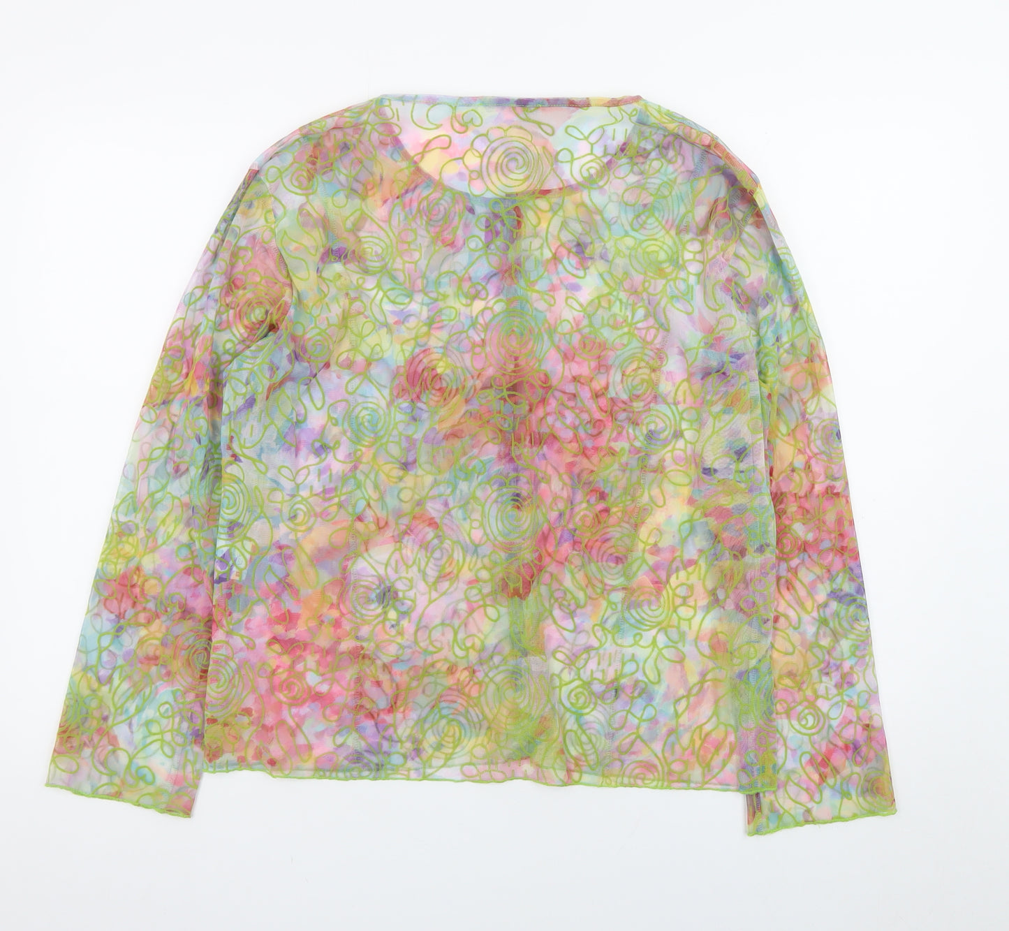 Evalinka Womens Multicoloured Sheer Chiffon Blouse Size 14