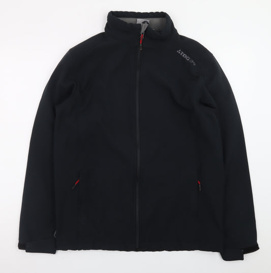 TOG24 Men's Black Softshell Jacket Size M Regular Fit Outdoor
