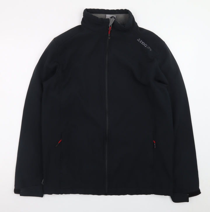 TOG24 Men's Black Softshell Jacket Size M Regular Fit Outdoor