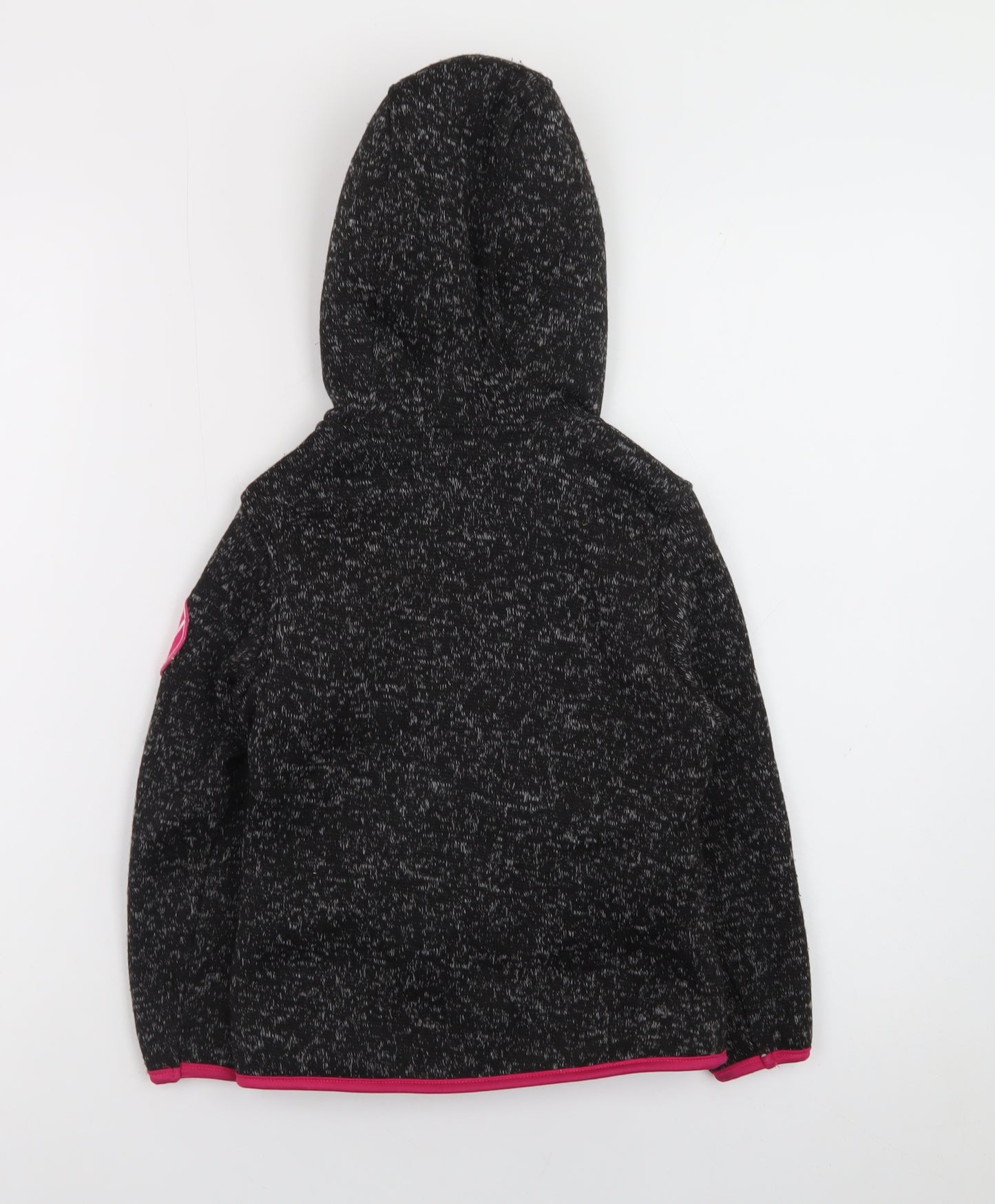 DKNY Girls Black Full Zip Hoodie 5-6 Years Fleece Lined Casual Sweatshirt