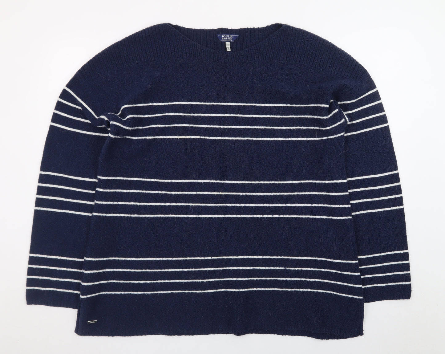 Joules Women Blue Striped Knit Pullover Jumper Size 16