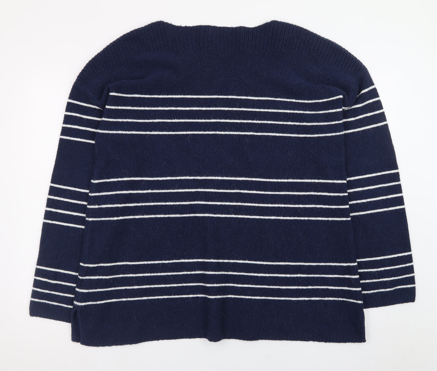 Joules Women Blue Striped Knit Pullover Jumper Size 16