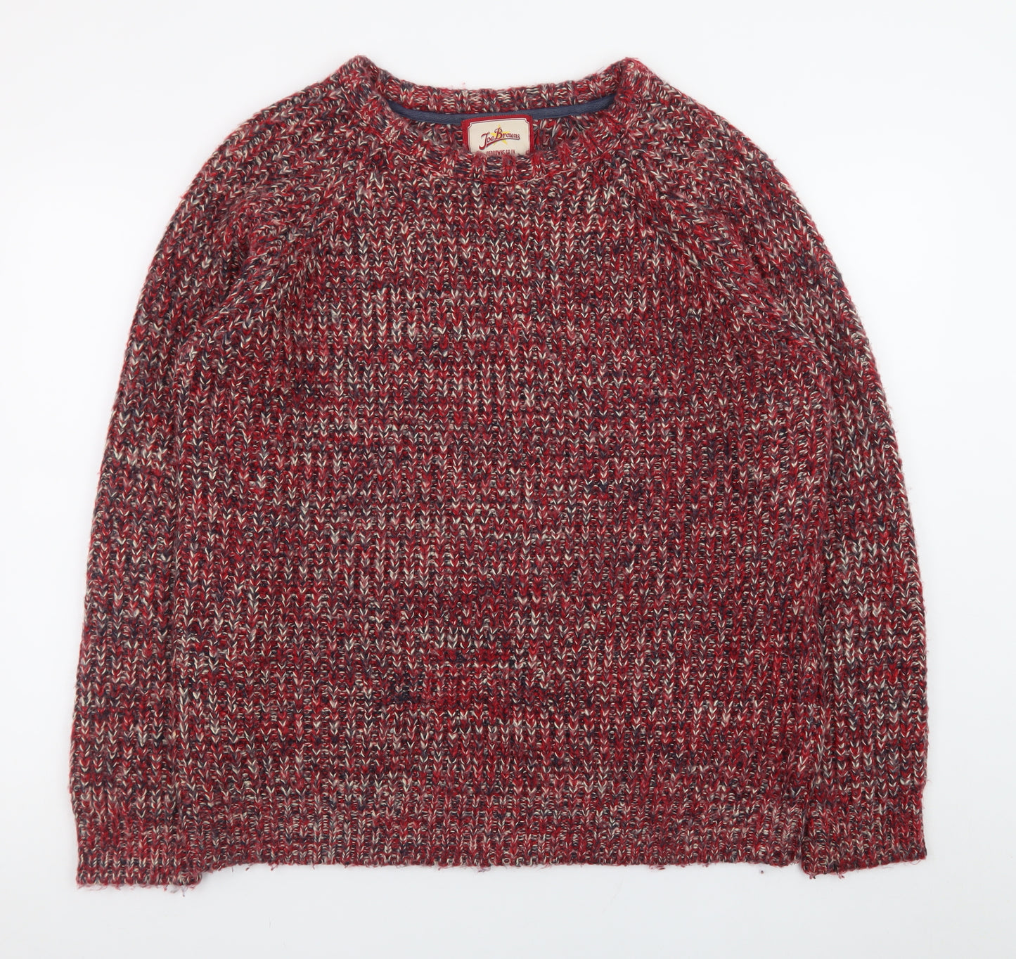 Joe Browns Men's Red Chunky-Knit Crew Neck Pullover Jumper XL