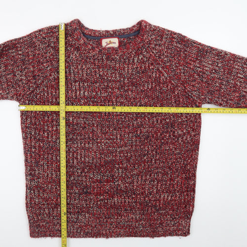 Joe Browns Men's Red Chunky-Knit Crew Neck Pullover Jumper XL