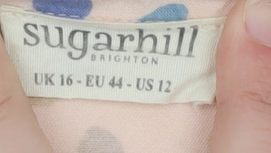 Sugarhill Brighton Women's Multicoloured Animal Print Viscose Blouse UK 16