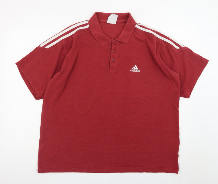 Adidas Men's Red Short Sleeve Polo Shirt Size XL Classic Fit