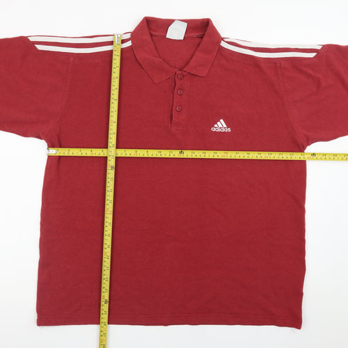 Adidas Men's Red Short Sleeve Polo Shirt Size XL Classic Fit