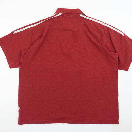 Adidas Men's Red Short Sleeve Polo Shirt Size XL Classic Fit