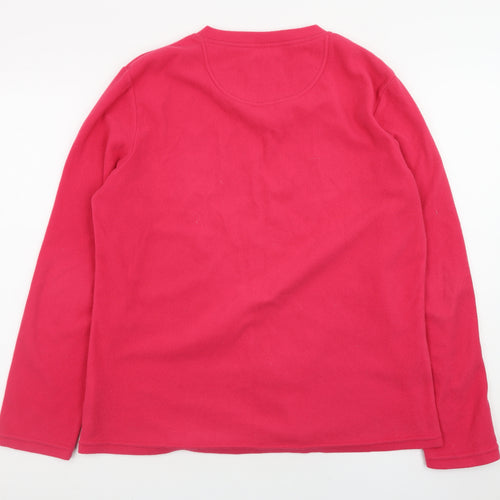 Peter Storm Womens Pink Fleece Pullover Sweatshirt Size 16 V-Neck