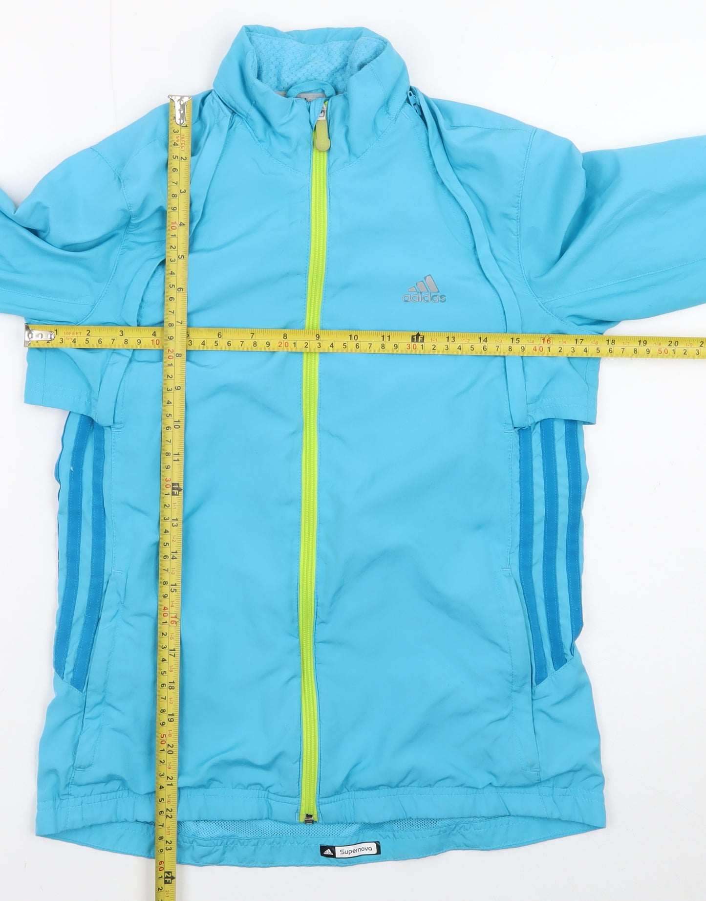 Adidas Womens Blue Supernova Lightweight Windbreaker Jacket Size S