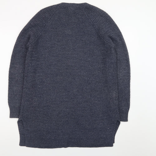 Fat Face Women Blue Size 8 Long Sleeve Knit Cardigan
