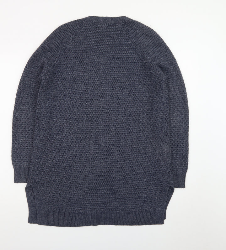 Fat Face Women Blue Size 8 Long Sleeve Knit Cardigan