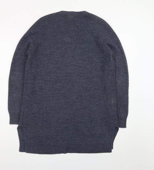 Fat Face Women Blue Size 8 Long Sleeve Knit Cardigan