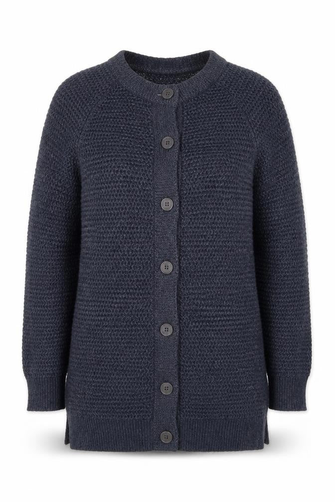 Fat Face Women Blue Size 8 Long Sleeve Knit Cardigan