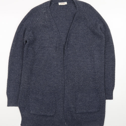 Fat Face Women Blue Size 8 Long Sleeve Knit Cardigan