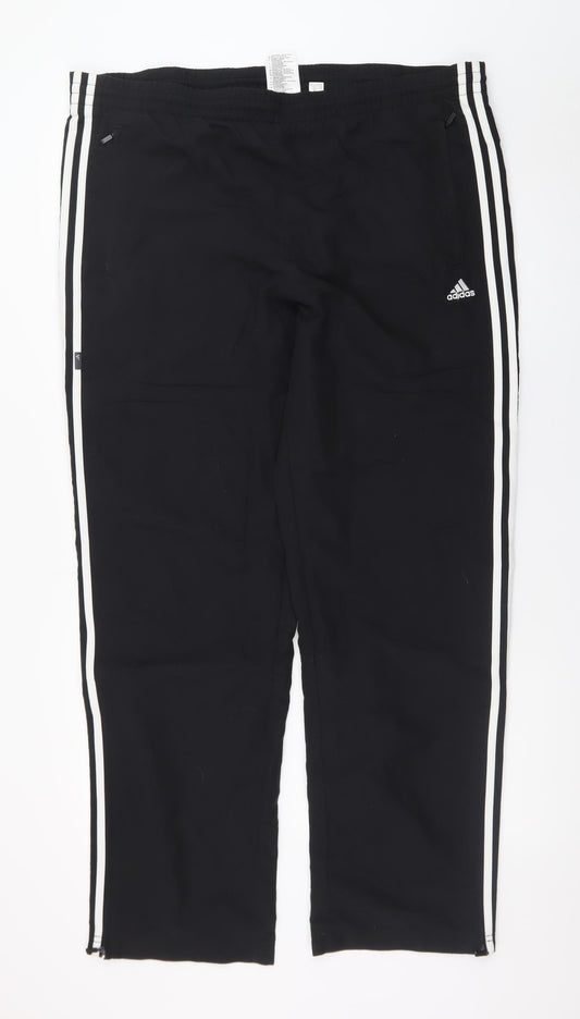 Adidas Men's Black L Jogger Trousers with Stripes