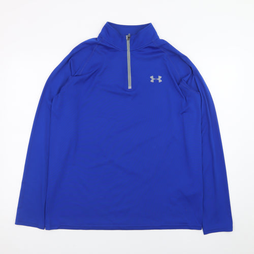 Under Armour Men's Blue Medium 1/4 Zip HeatGear Track Jacket