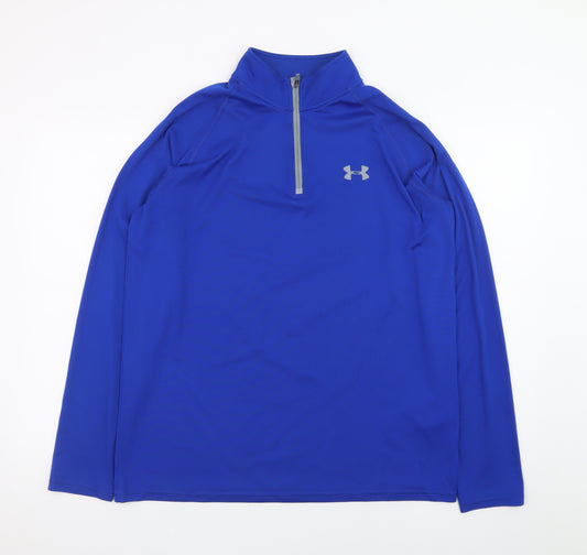 Under Armour Men's Blue Medium 1/4 Zip HeatGear Track Jacket