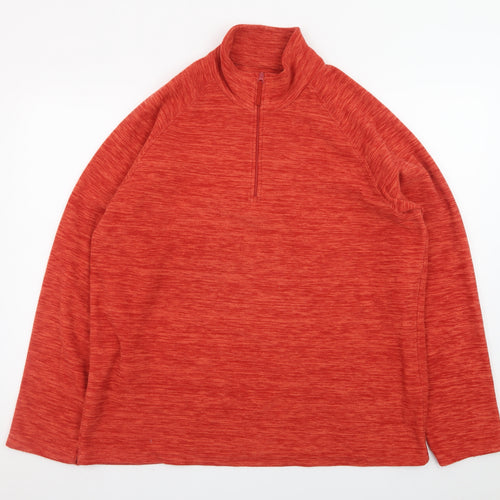 Mountain Warehouse Mens Red 1/2 Zip Fleece Sweatshirt Size L Outdoor
