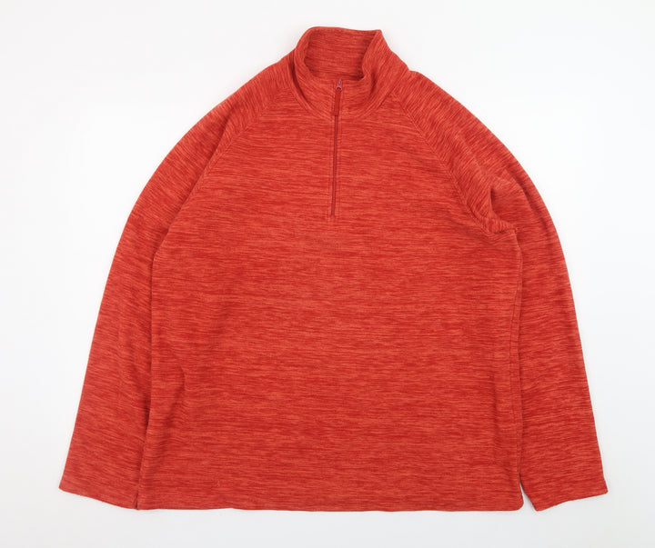 Mountain Warehouse Mens Red 1/2 Zip Fleece Sweatshirt Size L Outdoor