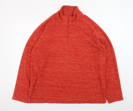 Mountain Warehouse Mens Red 1/2 Zip Fleece Sweatshirt Size L Outdoor