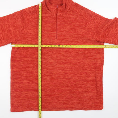 Mountain Warehouse Mens Red 1/2 Zip Fleece Sweatshirt Size L Outdoor