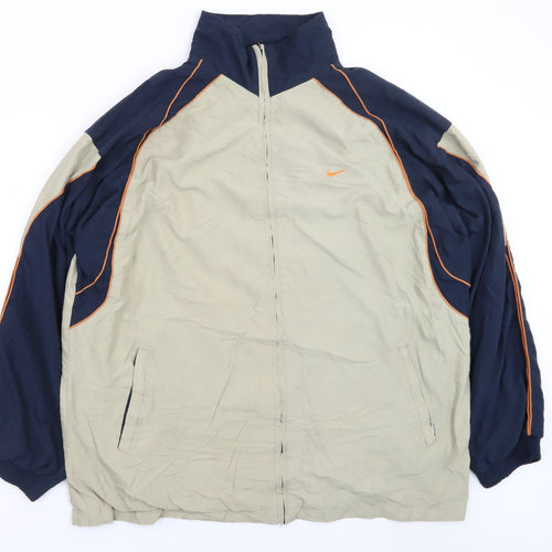 Nike Men’s Beige & Navy 2XL Sports Windbreaker Jacket