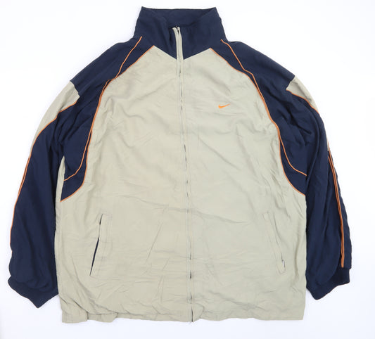 Nike Men’s Beige & Navy 2XL Sports Windbreaker Jacket